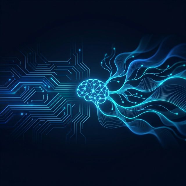 AI automation circuits transforming into organic forms