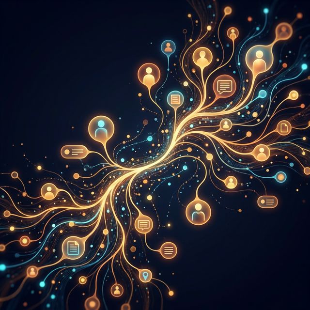 Interconnected nodes representing a creator community